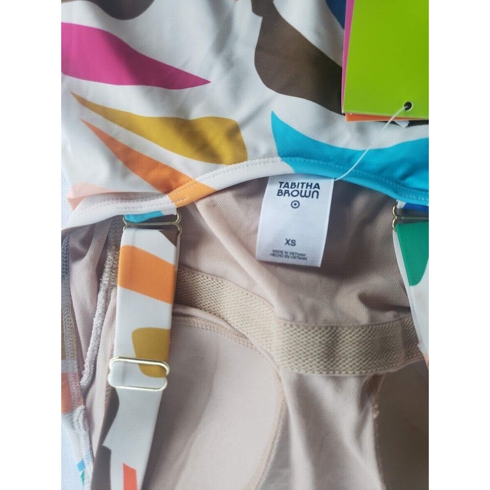 Tabitha Brown Women's Botanical Print Lowback One Piece Swimsuit - XS - NEW - Picture 6 of 6